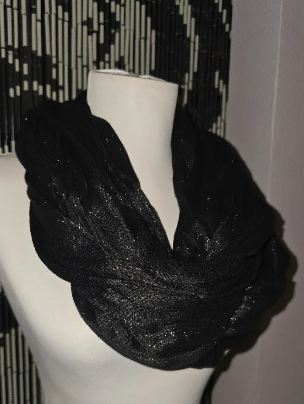 Express Black Metallic Infinity Scarf
